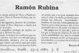 Ramón Rubina  [artículo] Horacio Paz.