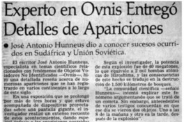 Experto en ovnis entregó detalles de apariciones