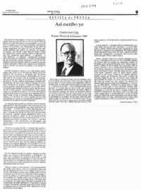 Así escribo yo  [artículo] Camilo José Cela.