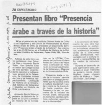 Presentan libro "Presencia árabe a través de la historia"  [artículo].