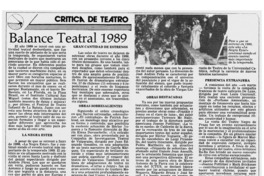 Balance teatral 1989