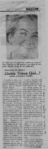Sabía usted qué -- ?  [artículo].