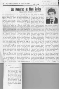 Las memorias de Malú Gatica  [artículo] Wellington Rojas Valdebenito.
