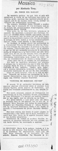 Mosaico  [artículo] Abelardo Troy.