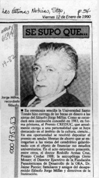 Se supo que --  [artículo].