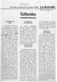Culturales  [artículo].