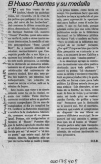 El Huaso Puentes y su medalla