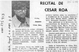 Recital de César Roa  [artículo].