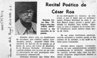 Recital poético de César Roa  [artículo].