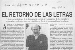 El retorno de las letras  [artículo] E. C.