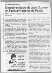 Descubren busto de Juan Guzmán Cruchaga en Festival Nacional de Poesía  [artículo].