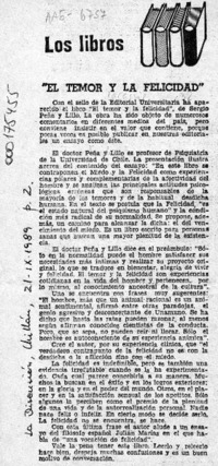 "El Temor y la felicidad"  [artículo].