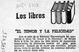 "El Temor y la felicidad"  [artículo].