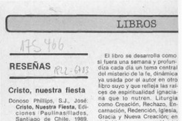 Cristo, nuestra fiesta  [artículo] Pedro Espinosa.