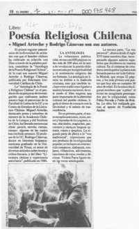 Poesía religiosa chilena  [artículo].
