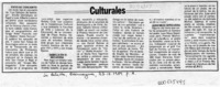 Culturales  [artículo].