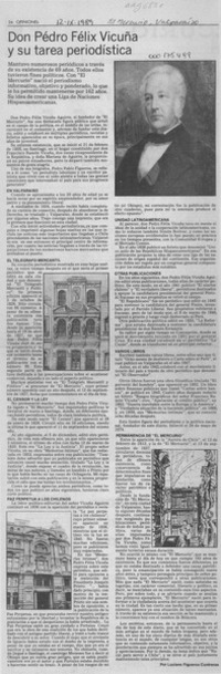 Don Pedro Félix Vicuña y su tarea periodística
