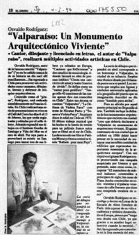 "Valparaíso, un monumento arquitectónico viviente"  [artículo].