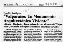 "Valparaíso, un monumento arquitectónico viviente"  [artículo].