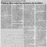 Publican libro sobre las pensiones de invalidez