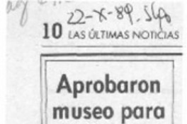 Aprobaron museo para A. Sabella  [artículo] Roberto Estay.