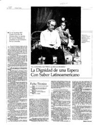 La dignidad de una espera con sabor latinoamericano  [artículo] Mónica Villarroel.
