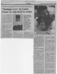 "Santiago cero", de Carlos Franz, un viaje hacia lo oculto  [artículo] Maura Brescia.