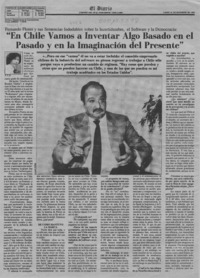"En Chile vamos a inventar algo basado en el pasado y en la imaginación del presente"