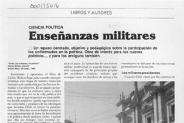 Enseñanzas militares  [artículo] Juan Ignacio González Errázuriz.