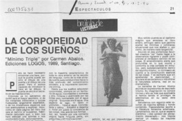 La corporeidad de los sueños  [artículo] Stella Díaz Varin.