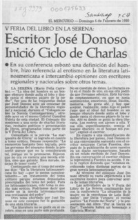Escritor José Donoso inició ciclo de charlas  [artículo].