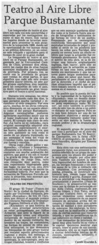 Teatro al aire libre Parque Bustamante