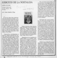 Ejercicio de la nostalgia  [artículo] Juan Andrés Piña.
