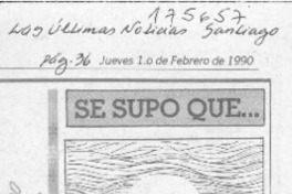 Se supo que --  [artículo].