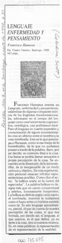 Lenguaje, enfermedad y pensamiento