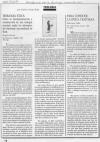 Teología  [artículo] Carlos Casale Rolle.