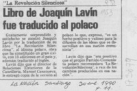 Libro de Joaquín Lavín fue traducido al polaco