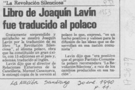 Libro de Joaquín Lavín fue traducido al polaco