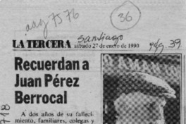 Recuerdan a Juan Pérez Berrocal