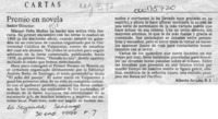 Premio en novela  [artículo] Alberto Arraño.