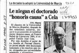 Le niegan el doctorado "honoris causa" a Cela
