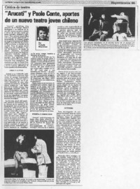 "Arucati" y Paolo Conte, aportes de un nuevo teatro joven chileno