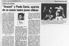 "Arucati" y Paolo Conte, aportes de un nuevo teatro joven chileno