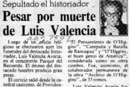 Pesar por muerte de Luis Valencia  [artículo].