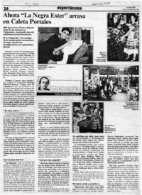 Ahora "La negra Ester" arrasa en Caleta Portales  [artículo] Italo Passalacqua C.