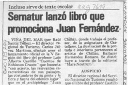 Sernatur lanzó libro que promociona Juan Fernández  [artículo] Raúl Santiz Téllez.