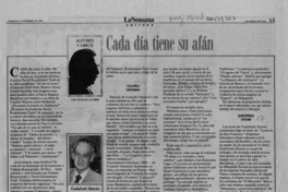 Cada día tiene su afán  [artículo] Luis Sánchez Latorre.