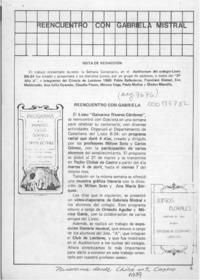 Reencuentro con Gabriela  [artículo] Claudia Flores.
