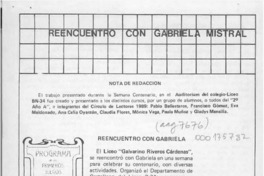 Reencuentro con Gabriela  [artículo] Claudia Flores.
