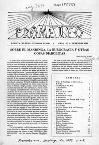 Sobre el mandinga, la burocracia y otras cosas diabólicas  [artículo] Enrique Volpe.